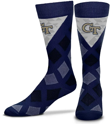 For Bare Feet Georgia Tech Dashed Diamond Thin Socks                                                                            