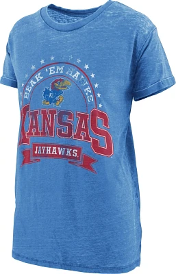 Three Square Women's University of Kansas Vintage Boyfriend Captain T-shirt