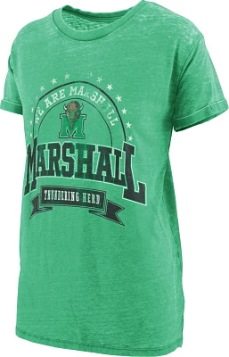 Three Square Women's Marshall University Vintage Boyfriend Captain T-shirt