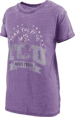 Three Square Women's Texas Christian University Vintage Boyfriend Captain T-shirt