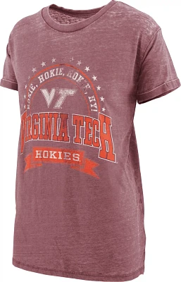 Three Square Women's Virginia Tech University Vintage Boyfriend Captain T-shirt