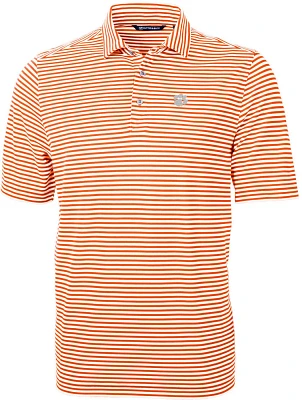 Cutter & Buck Men's Clemson University Virtue ECO Recycled Striped Pique Polo