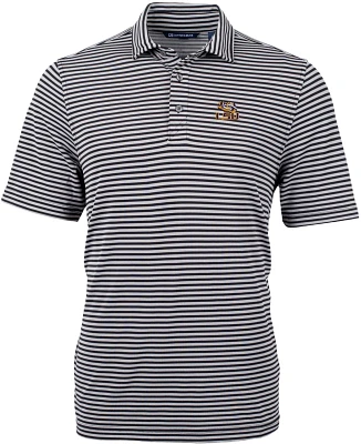 Cutter & Buck Men's Louisiana State University Virtue ECO Recycled Striped Pique Polo