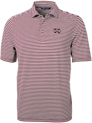 Cutter & Buck Men's Mississippi State University Virtue ECO Recycled Striped Pique Polo