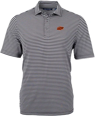 Cutter & Buck Men's Oklahoma State University Virtue ECO Recycled Striped Pique Polo