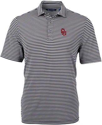 Cutter & Buck Men's University of Oklahoma Virtue ECO Recycled Striped Pique Polo