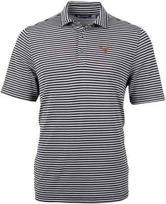 Cutter & Buck Men's University of Texas Virtue ECO Recycled Striped Pique Polo