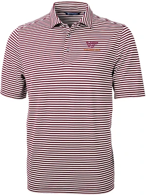 Cutter & Buck Men's Virginia Tech Virtue ECO Recycled Striped Pique Polo