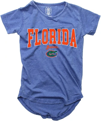 Wes and Willy Girls' University of Florida Boatneck Burnout Graphic T-shirt
