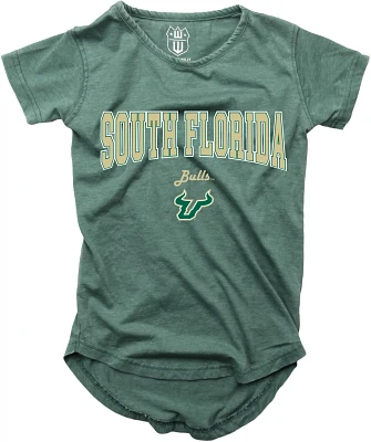 Wes and Willy Girls' University of South Florida Boatneck Burnout Graphic T-shirt