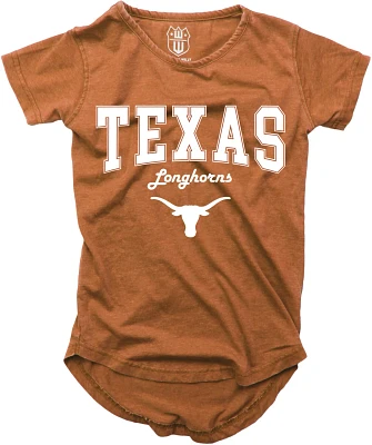Wes and Willy Girls' University of Texas Boatneck Burnout Graphic T-shirt