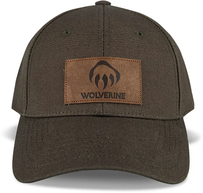 Wolverine Adults' Leather Patch Heavy Duty Canvas Adjustable Cap