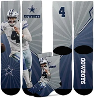 For Bare Feet Adults' Dallas Cowboys Dak Prescott 4 Record Breaker Crew Socks                                                   