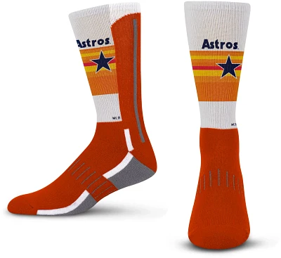 For Bare Feet Adults' Houston Astros Cooperstown Phenom Curve Cotton Crew Socks                                                 