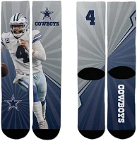 For Bare Feet Adults' Dallas Cowboys Dak Prescott 4 Record Breaker Crew Socks                                                   