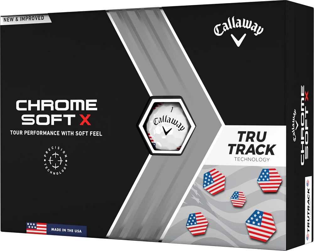 Callaway 2023 Chrome Soft X Tripletrack USA TruTrack Golf Balls 12-Pack                                                         