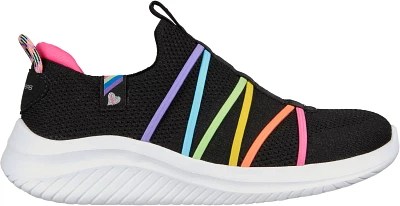 SKECHERS GIrls' Ultra Flex 3.0 Rainbow Lace Shoes                                                                               