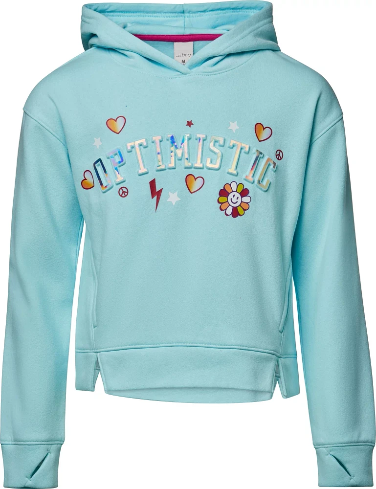 BCG Girls' Cotton Fleece Optimistic GFX Hoodie                                                                                  