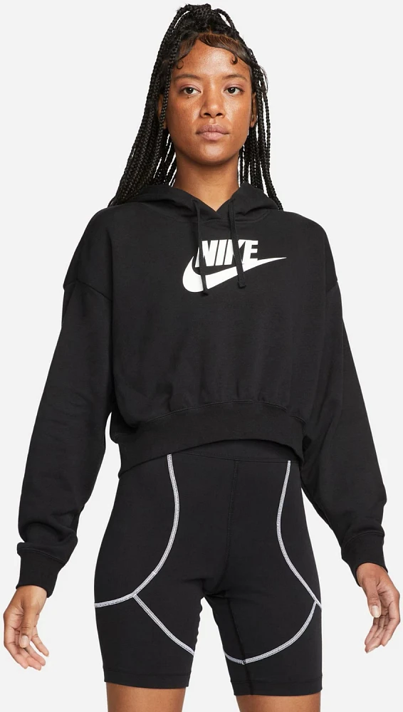 Nike Women's Club Fleece Graphic Crop Pullover Hoodie