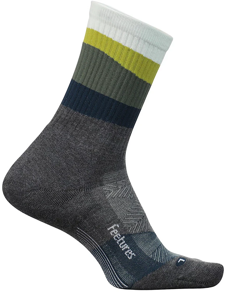 Feetures Trail Max Cushion Wavy Stripe Mini Crew Socks