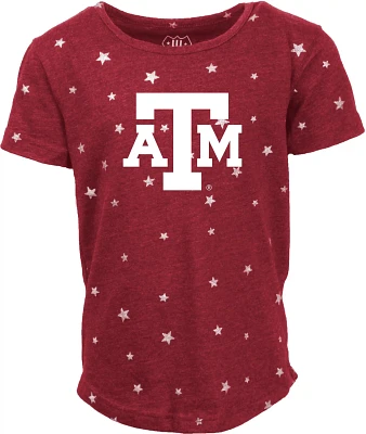 Wes and Willy Girls' Texas A&M University Mascot Shimmer Star Graphic T-shirt