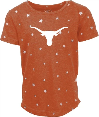 Wes and Willy Girls' University of Texas Mascot Shimmer Star Graphic T-shirt