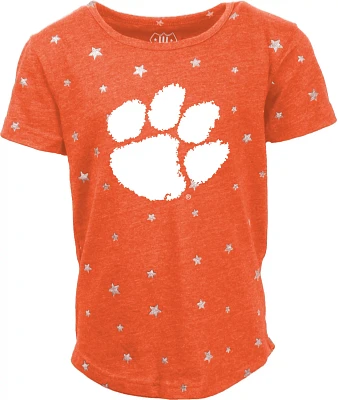 Wes and Willy Girls' Clemson University Mascot Shimmer Star Graphic T-shirt