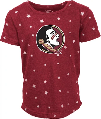 Wes and Willy Girls' Florida State University Mascot Shimmer Star Graphic T-shirt
