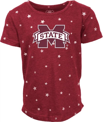Wes and Willy Girls' Mississippi State University Mascot Shimmer Star Graphic T-shirt