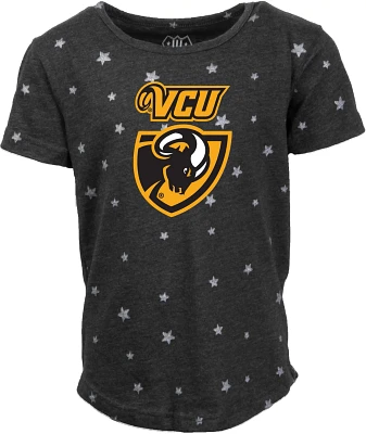 Wes and Willy Girls' Virginia Commonwealth University Mascot Shimmer Star Graphic T-shirt