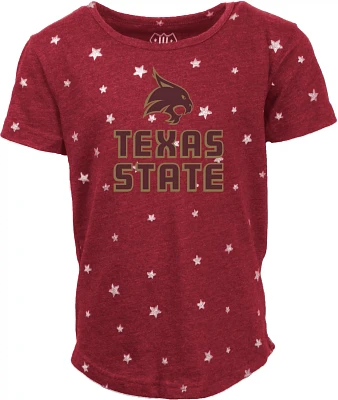 Wes and Willy Girls' Texas State University Mascot Shimmer Star Graphic T-shirt                                                 