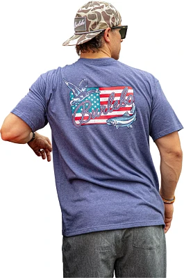 BURLEBO Men's American Flag Patch T-shirt