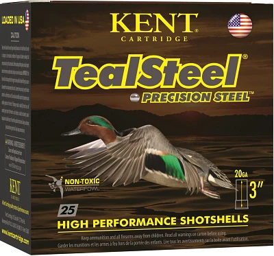 KENT Teal Steel 20 ga. Shotshell Ammunition 25-Pack                                                                             