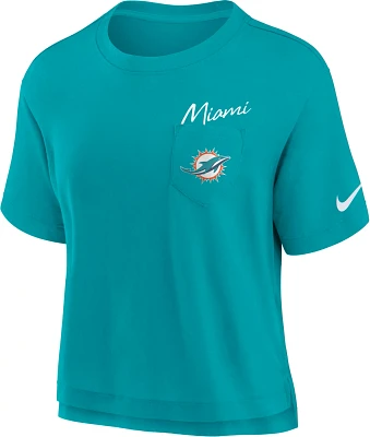 Nike Women's Miami Dolphins Dri-FIT High Hip Pocket T-shirt