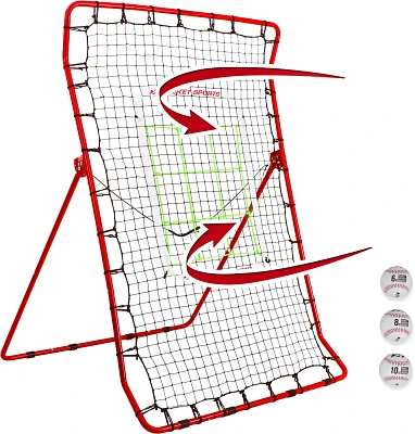 Rukket Sports Pitch Back Rebounder with Progression Weighted Balls                                                              