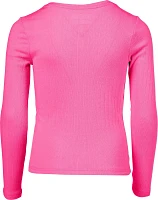 Magellan Outdoors Girls' Campfire Solid Long Sleeve Henley Shirt