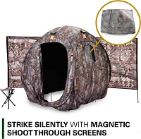 Rukket Sports Black Hoof Outdoors Hunting Blind with Tripod Stool and Ground Screen                                             