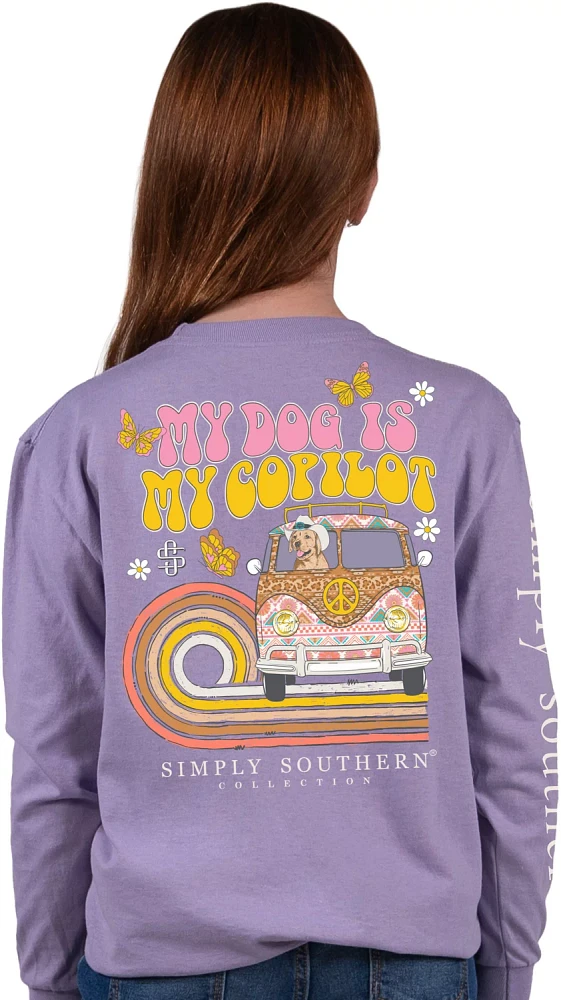 Simply Southern Girls' Copilot Dog Long Sleeve T-shirt