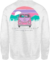 Simply Southern Women's Live Brave And Free Bus Fleece Crew Sweatshirt