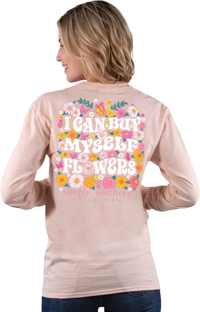 Simply Southern Women's Flowers Long Sleeve T-shirt