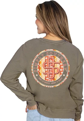 Simply Southern Women's Circle Logo Fleece Crew Sweatshirt