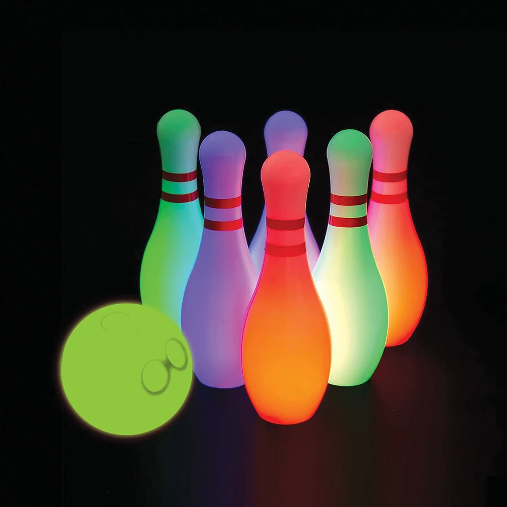 Big Time Toys Glow Games Light Up LED Bowling Pins and Ball                                                                     