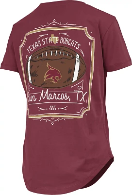 Three Square Women's Texas State University Irvine Framed Football Graphic T-shirt