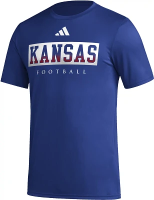 adidas Men's University of Kansas Locker Practice Football Pregame T-shirt