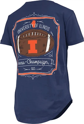 Three Square Women's University of Illinois Irvine Framed Football Graphic T-shirt