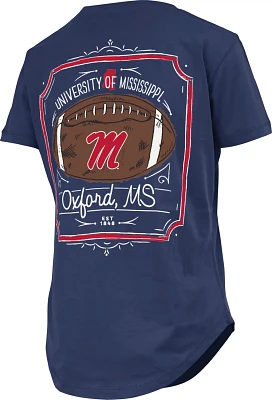 Three Square Women's University of Mississippi Irvine Framed Football Graphic T-shirt