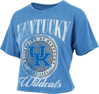 Three Square Women's University of Kentucky Vintage Wash Boyfriend Falkland Crop Graphic T-shirt