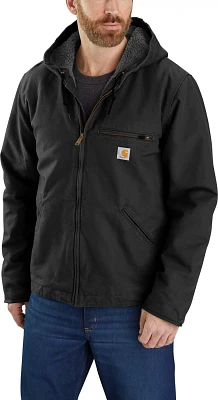 Carhartt Men's Relaxed Fit Washed Duck Sherpa-Lined Jacket