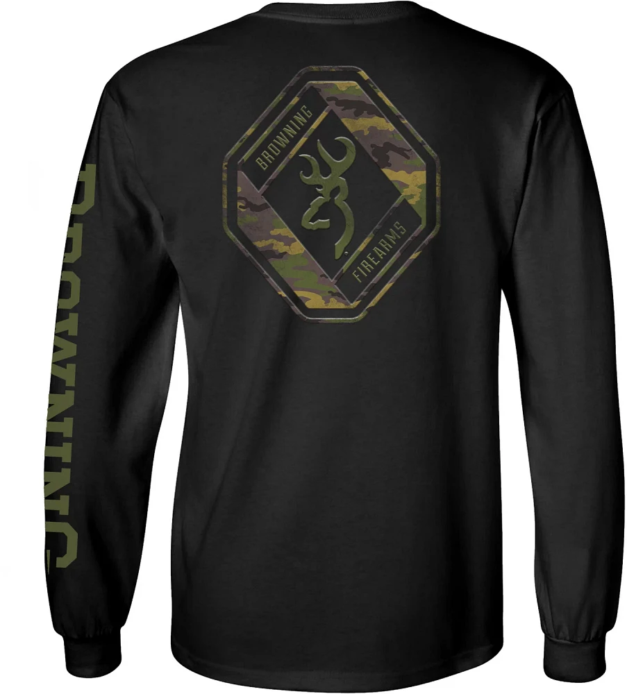 Browning Men's Camo Diamond Buckmark Long Sleeve T-shirt