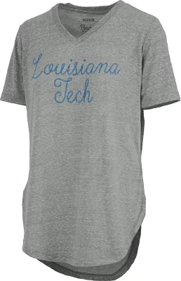 Three Square Women's Louisiana Tech University Knobi Stardust Chain Puff V-neck T-shirt